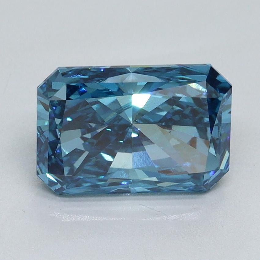 2.14 Ct. Fancy Vivid Malibu Blue Radiant Lab Grown Diamond
