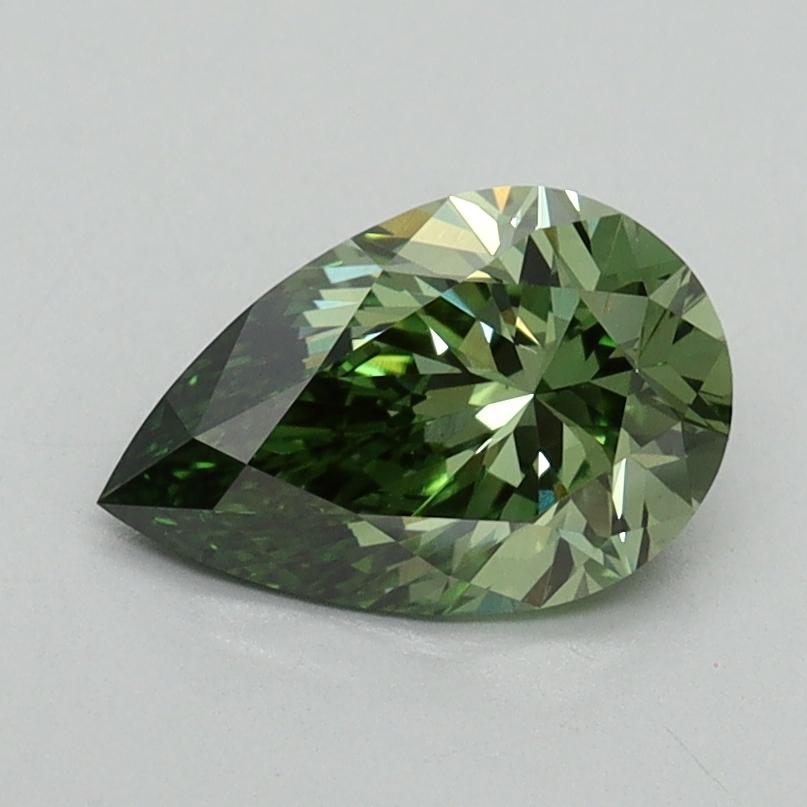 1.02 Ct. Fancy Vivid Green Pear Lab Grown Diamond