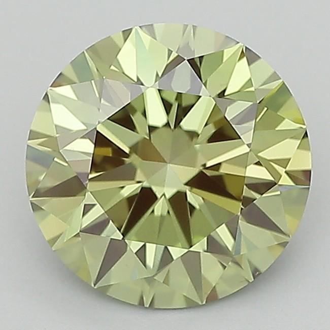 2.10 Ct. Fancy Vivid Green Round Lab Grown Diamond