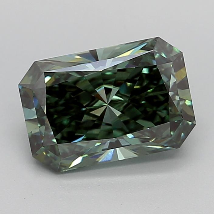3.01 Ct. Fancy Vivid  Green Radiant Lab Grown Diamond