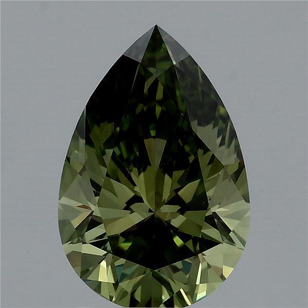 2.09 Ct. Fancy Vivid Green Pear Lab Grown Diamond