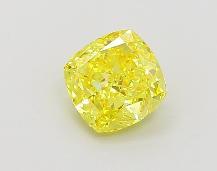 1.07 Ct. Fancy Vivid  Yellow Cushion Lab Grown Diamond