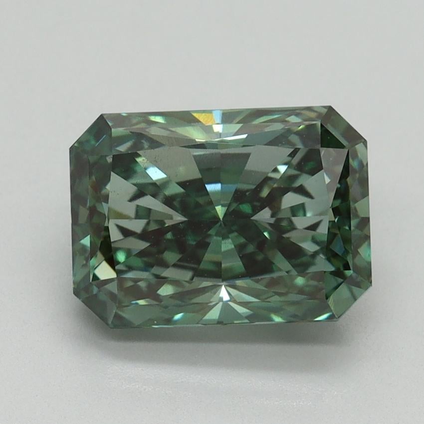 3.01 Ct. Fancy Vivid Green Radiant Lab Grown Diamond