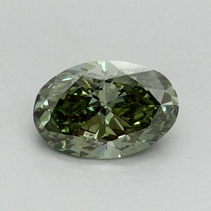 0.50 Ct. Fancy Vivid Green Oval Lab Grown Diamond