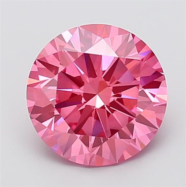 3.55 Ct. Fancy Vivid  Pink Round Lab Grown Diamond
