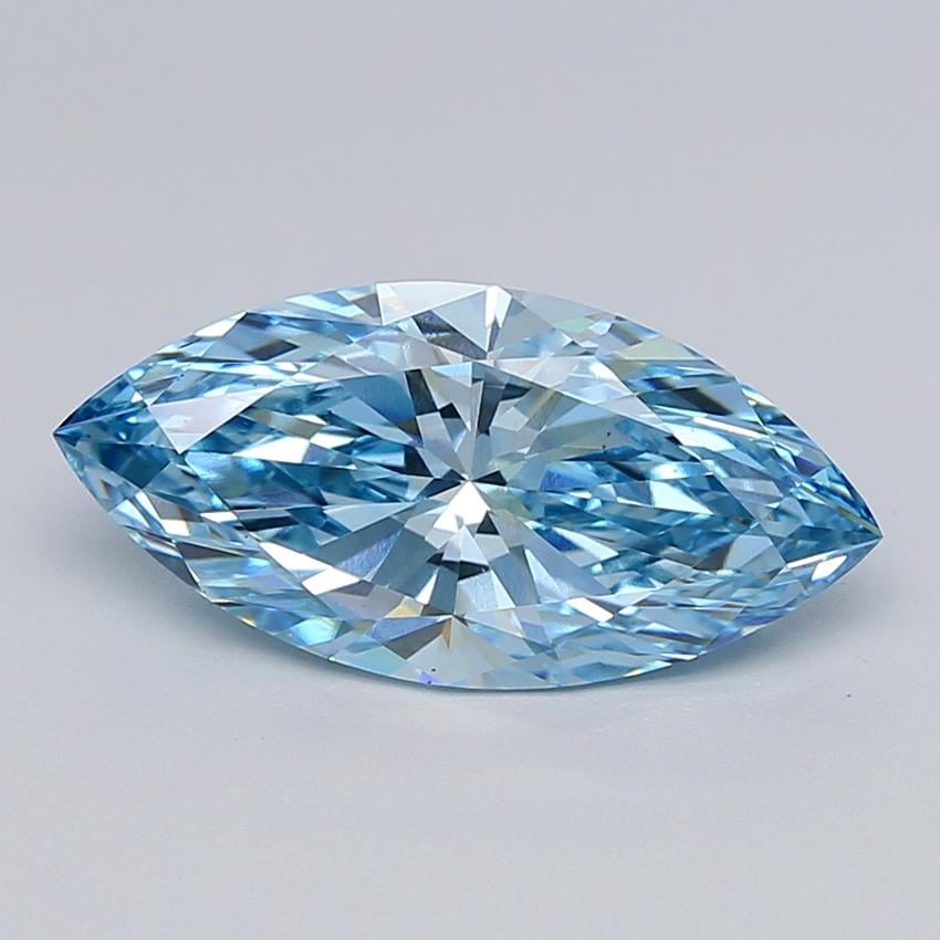 4.07 Ct. Fancy Vivid  Blue Marquise Lab Grown Diamond