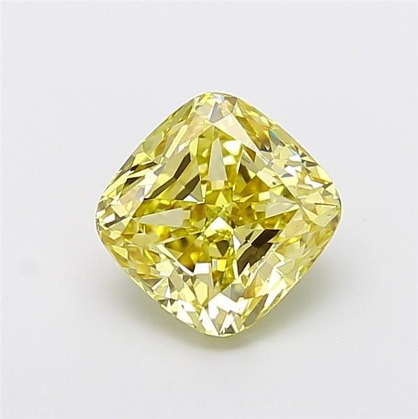 2.50 Ct. Fancy Yellow Cushion Lab Grown Diamond