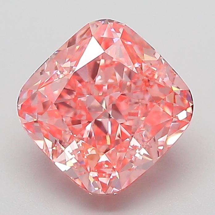 2.07 Ct. Fancy Vivid Pink Cushion Lab Grown Diamond