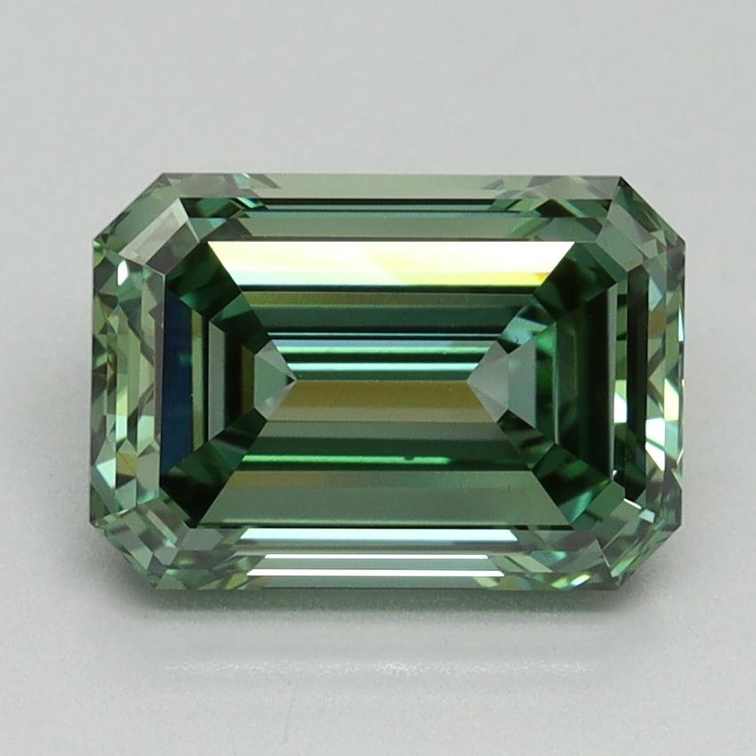 2.50 Ct. Fancy Vivid Pacific Green Emerald Lab Grown Diamond