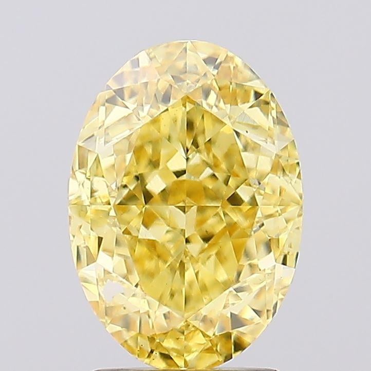 2.78 Ct. Fancy Vivid Yellow Oval Lab Grown Diamond