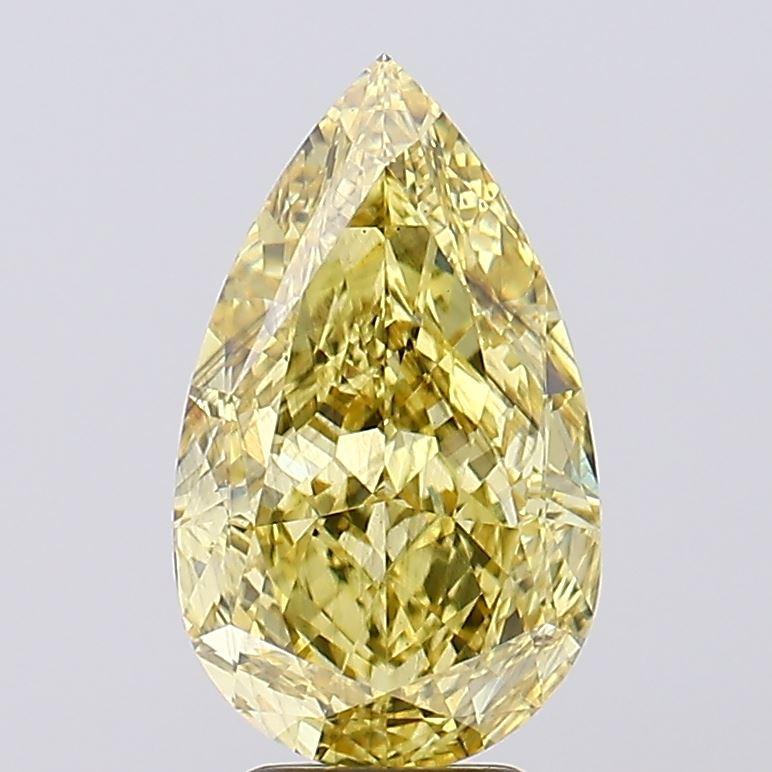 5.13 Ct. Fancy Vivid Yellow Pear Lab Grown Diamond