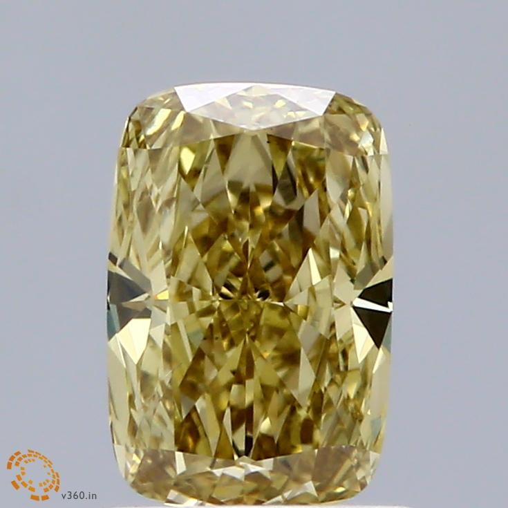 1.00 Ct. Fancy Intense Yellow Cushion Lab Grown Diamond