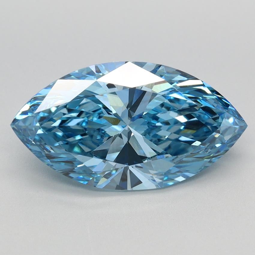 3.18 Ct. Fancy Vivid Blue Marquise Lab Grown Diamond