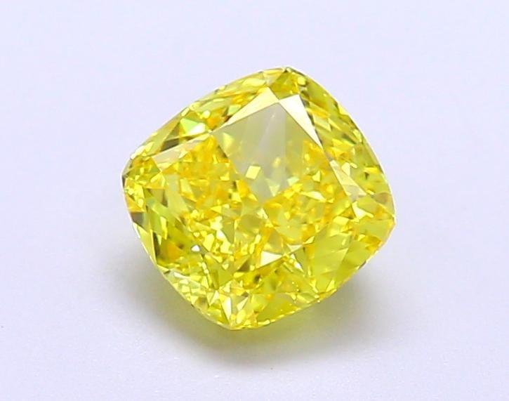 1.19 Ct. Fancy Vivid Yellow Cushion Lab Grown Diamond