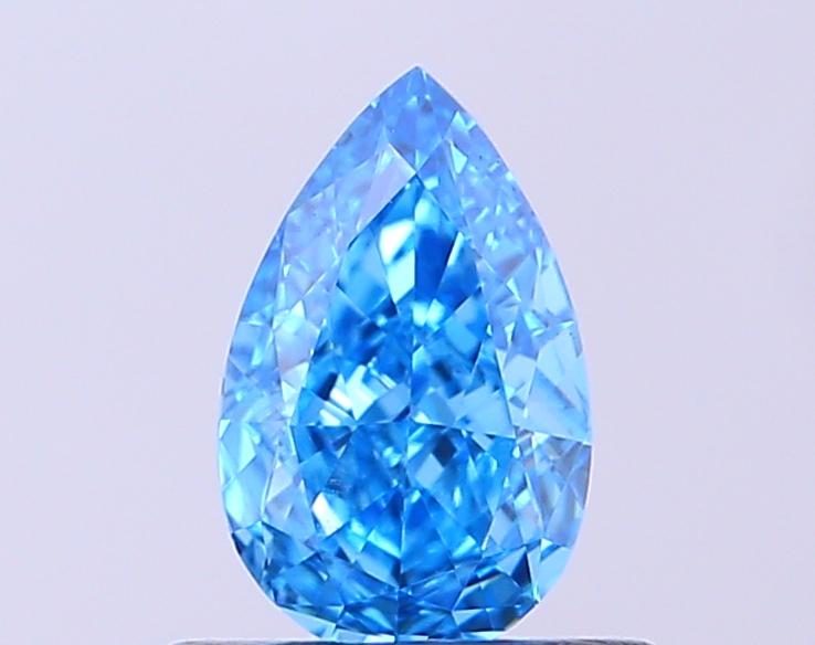 0.51 Ct. Fancy Vivid Blue Pear Lab Grown Diamond