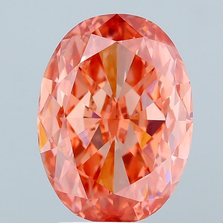 3.92 Ct. Fancy Vivid Pink Oval Lab Grown Diamond