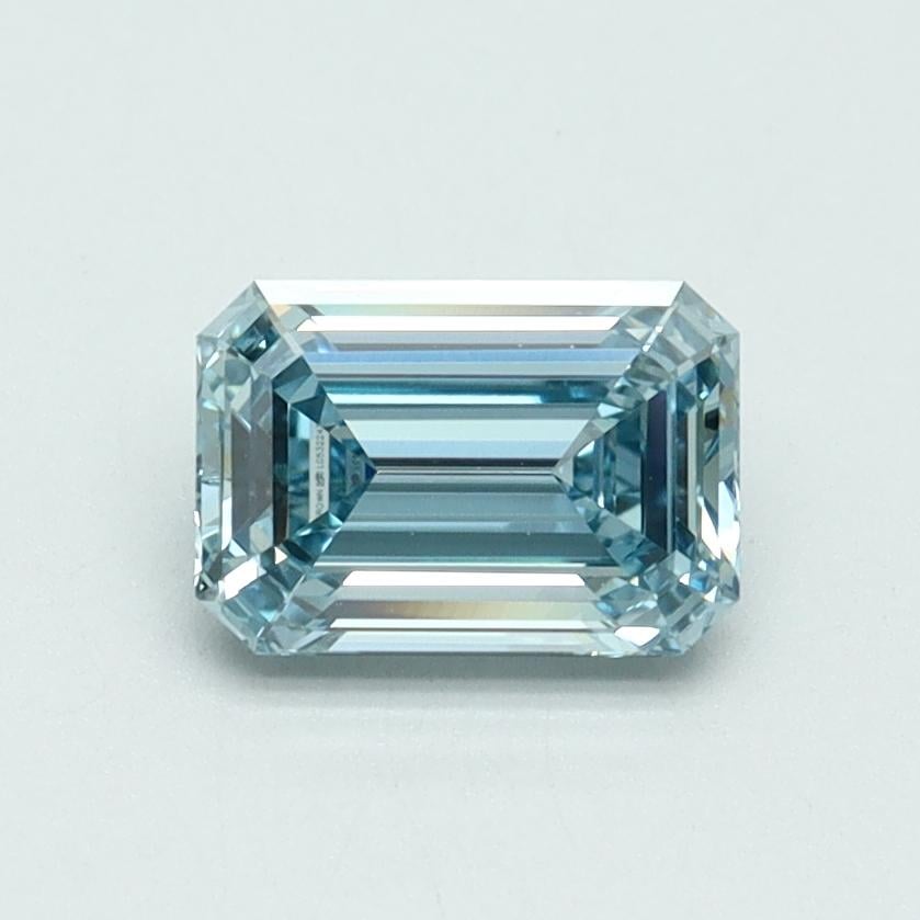 0.91 Ct. Fancy Intense Greenish Blue Emerald Lab Grown Diamond
