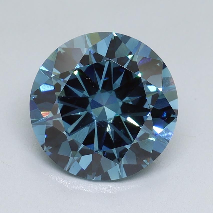 2.53 Ct. Fancy Vivid Blue Round Lab Grown Diamond