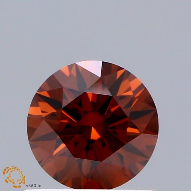 0.56 Ct. Fancy Deep  Orange Round Lab Grown Diamond
