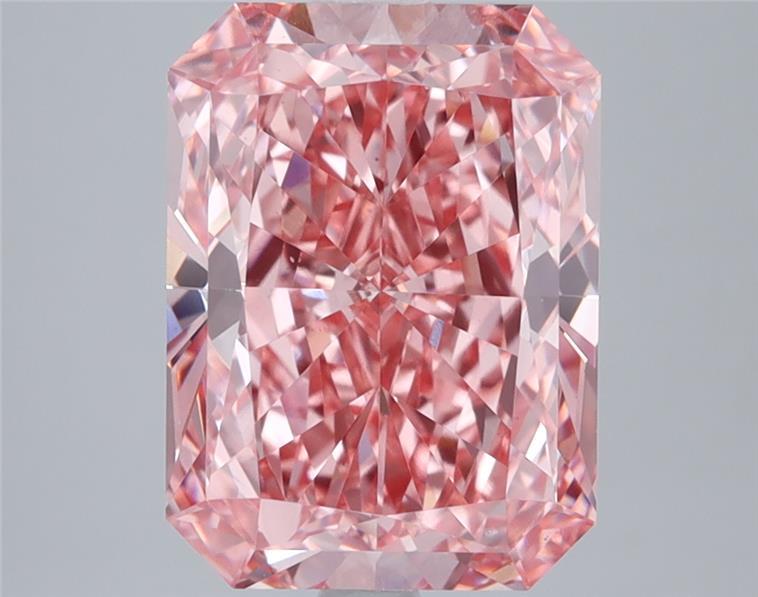 3.91 Ct. Fancy Vivid  Pink Radiant Lab Grown Diamond