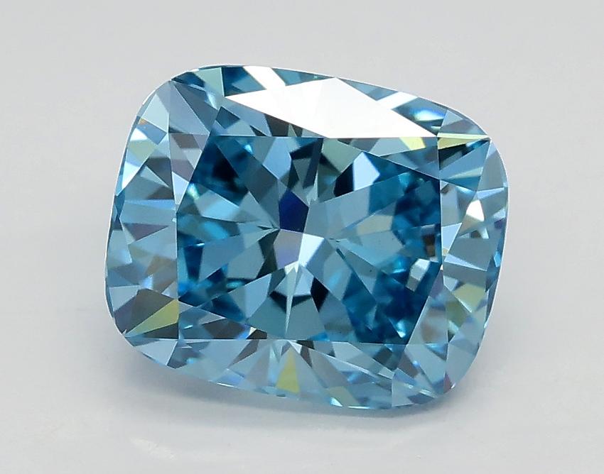 2.02 Ct. Fancy Vivid Blue Cushion Lab Grown Diamond