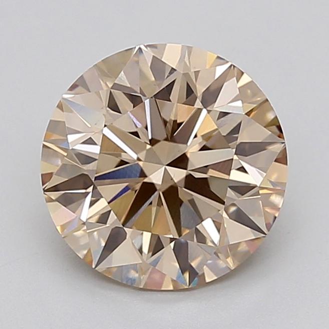 3.06 Ct. Light  Brown Round Lab Grown Diamond