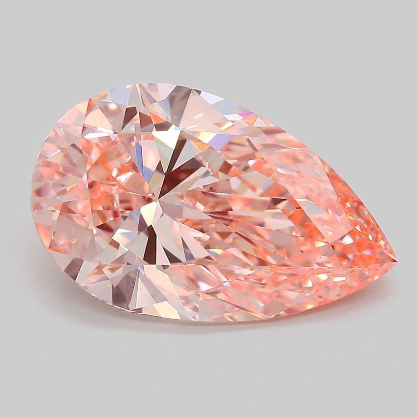7.58 Ct. Fancy Vivid Pink Pear Lab Grown Diamond