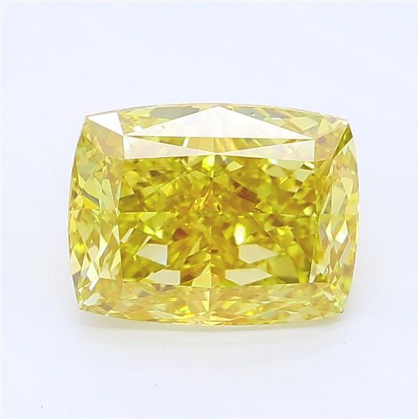 2.14 Ct. Fancy Vivid Yellow Cushion Lab Grown Diamond