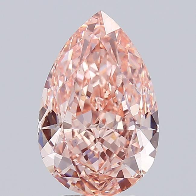 5.07 Ct. Fancy Intense Orangy Pink Pear Lab Grown Diamond