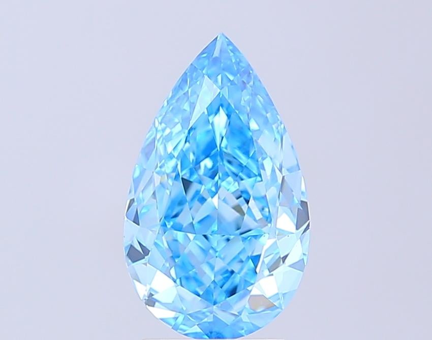 2.44 Ct. Fancy Vivid  Blue Pear Lab Grown Diamond