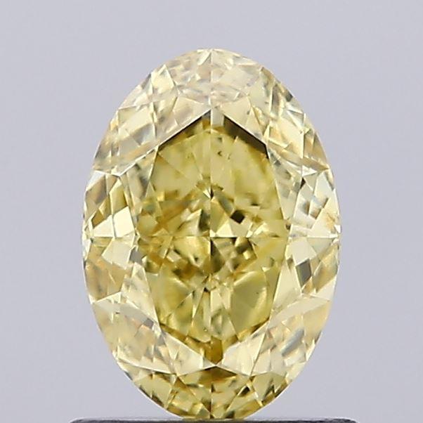 0.88 Ct. Fancy Intense Yellow Oval Lab Grown Diamond