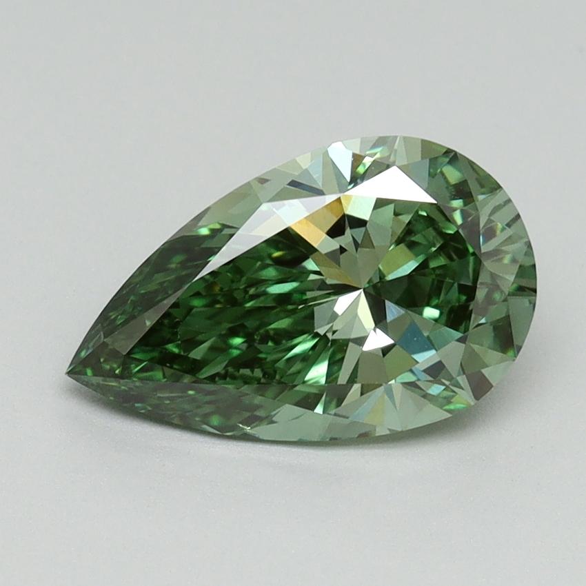 1.65 Ct. Fancy Vivid Green Pear Lab Grown Diamond