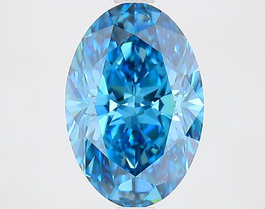 2.56 Ct. Fancy Vivid Blue Oval Lab Grown Diamond