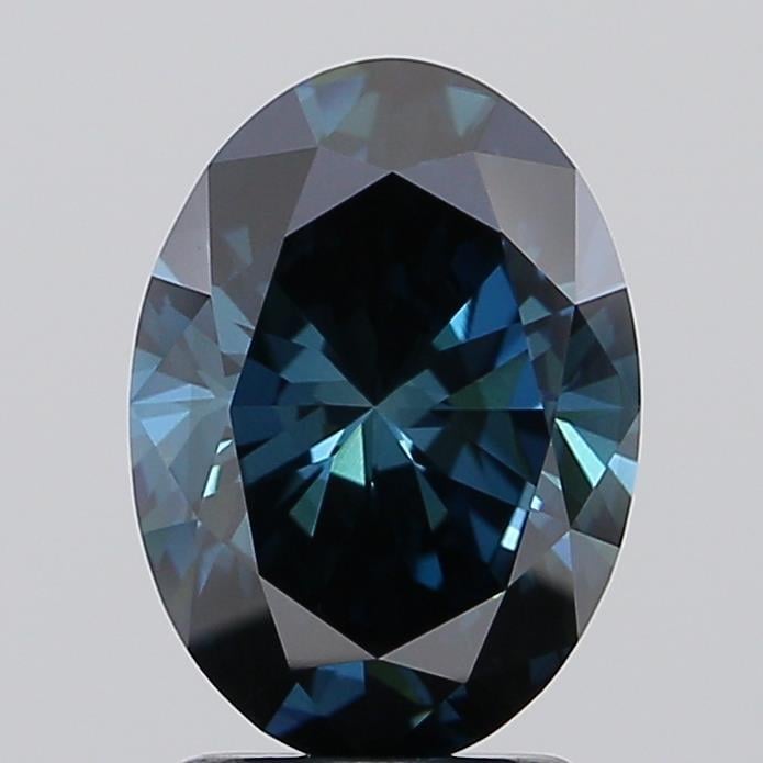 2.04 Ct. Fancy Deep Blue Oval Lab Grown Diamond