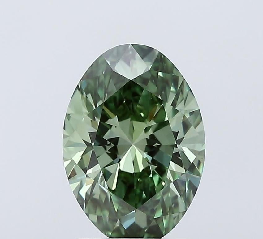 2.01 Ct. Fancy Vivid Green Oval Lab Grown Diamond