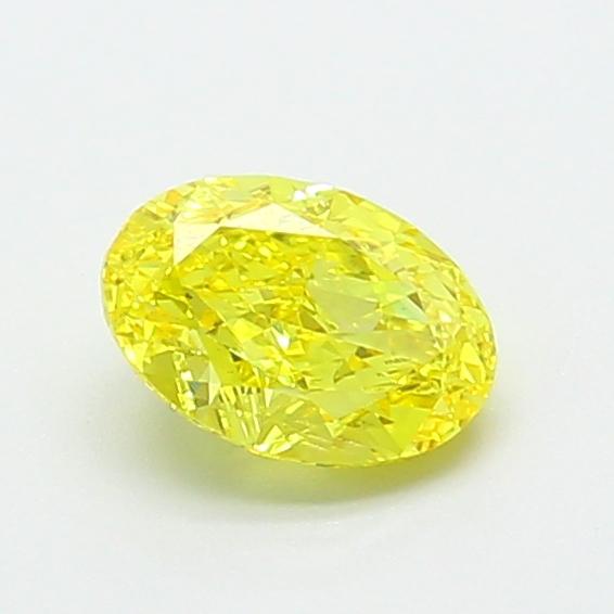 0.86 Ct. Fancy Vivid  Yellow Oval Lab Grown Diamond