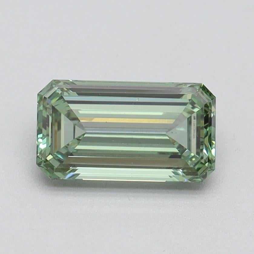 1.00 Ct. Fancy Intense Pacific Green Emerald Lab Grown Diamond