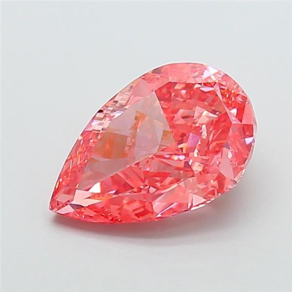 4.03 Ct. Fancy Vivid  Pink Pear Lab Grown Diamond