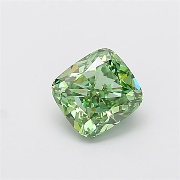 1.02 Ct. Fancy Vivid  Green Cushion Lab Grown Diamond