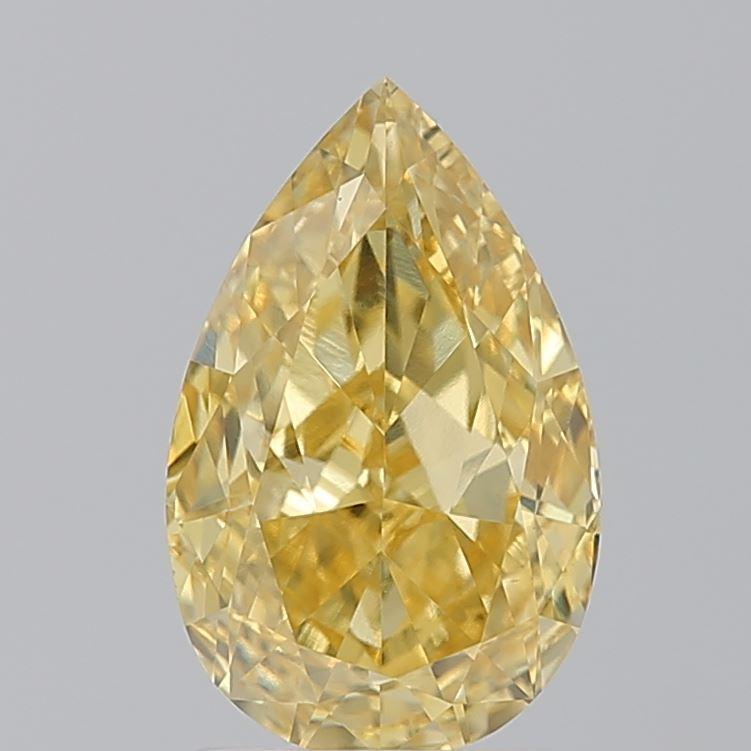 2.17 Ct. Fancy Vivid Yellow Pear Lab Grown Diamond