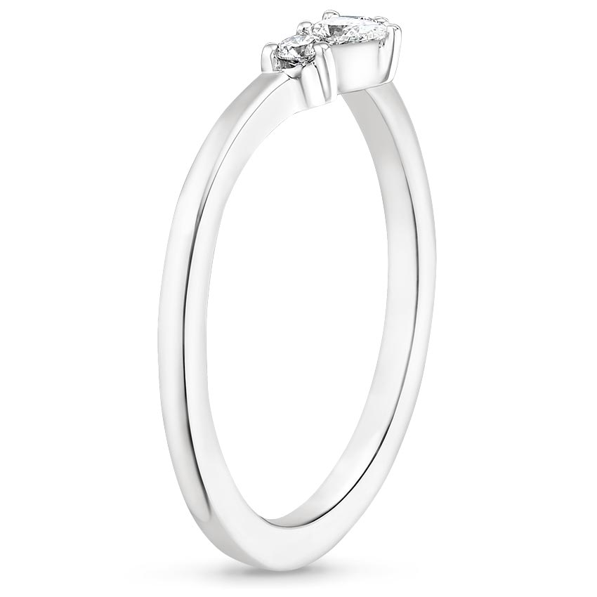 Platinum Nadia Contoured Diamond Ring, large side view