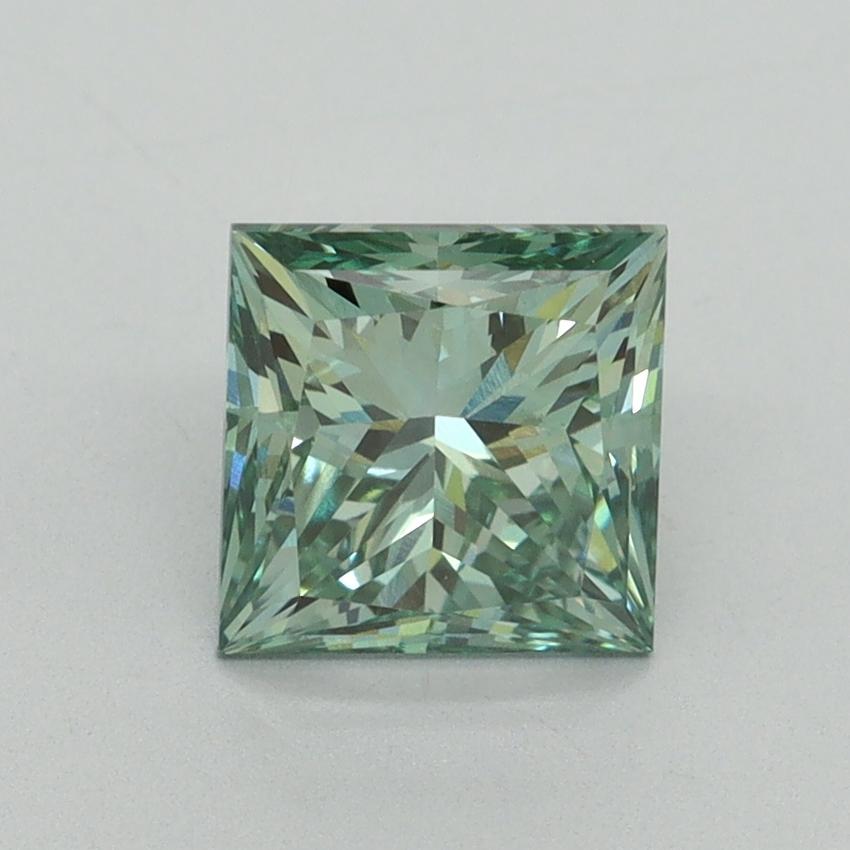 1.71 Ct. Fancy Vivid Green Princess Lab Grown Diamond