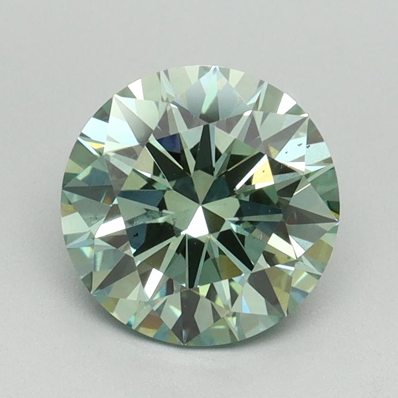 1.63 Ct. Fancy Vivid Green Round Lab Grown Diamond