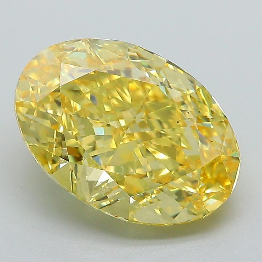 4.38 Ct. Fancy Vivid Yellow Oval Lab Grown Diamond