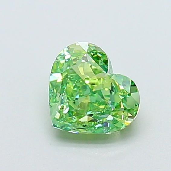 1.02 Ct. Fancy Vivid Green Heart Lab Grown Diamond