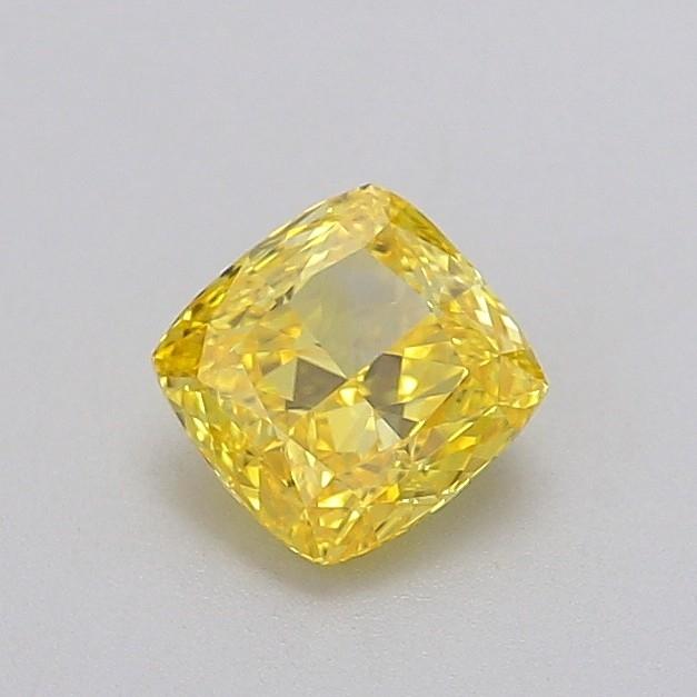0.74 Ct. Fancy Vivid  Yellow Cushion Lab Grown Diamond