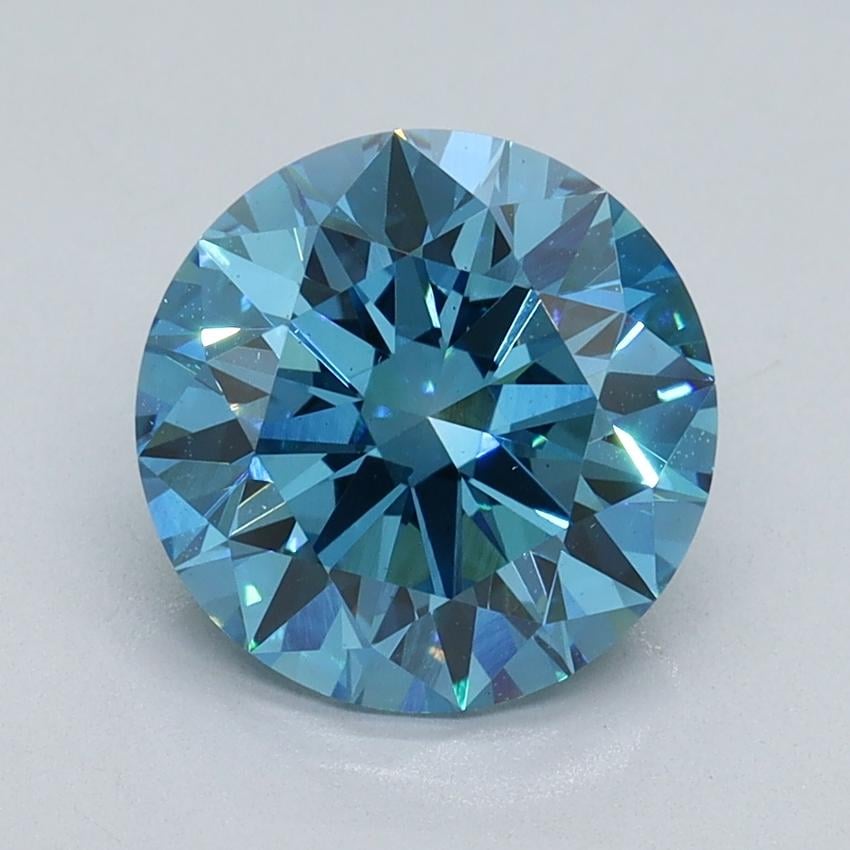 2.29 Ct. Fancy Vivid Blue Round Lab Grown Diamond