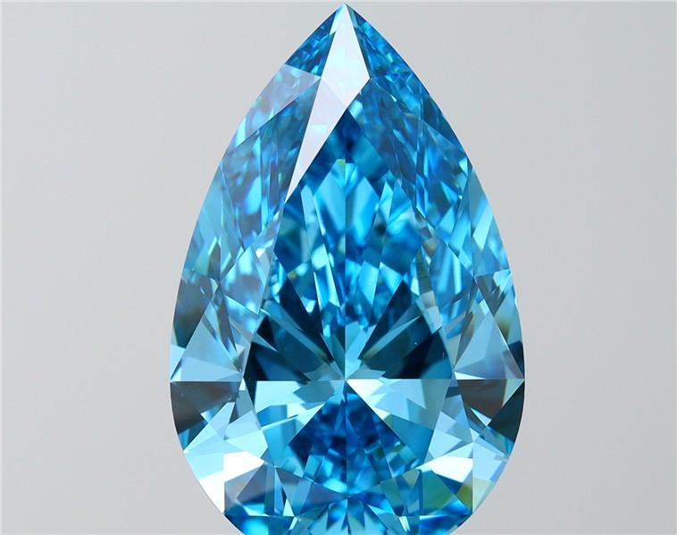 12.07 Ct. Fancy Vivid  Blue Pear Lab Grown Diamond