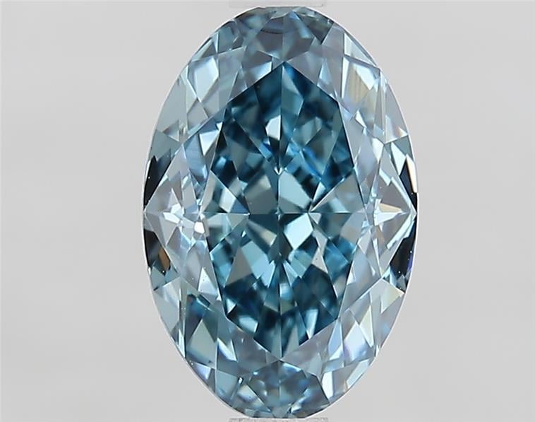 1.55 Ct. Fancy Vivid  Blue Oval Lab Grown Diamond