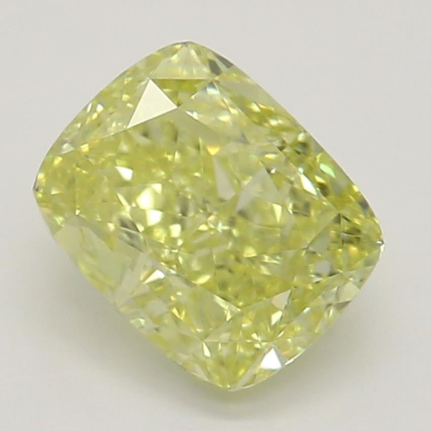 0.73 Ct. Fancy Intense Yellow Cushion Diamond